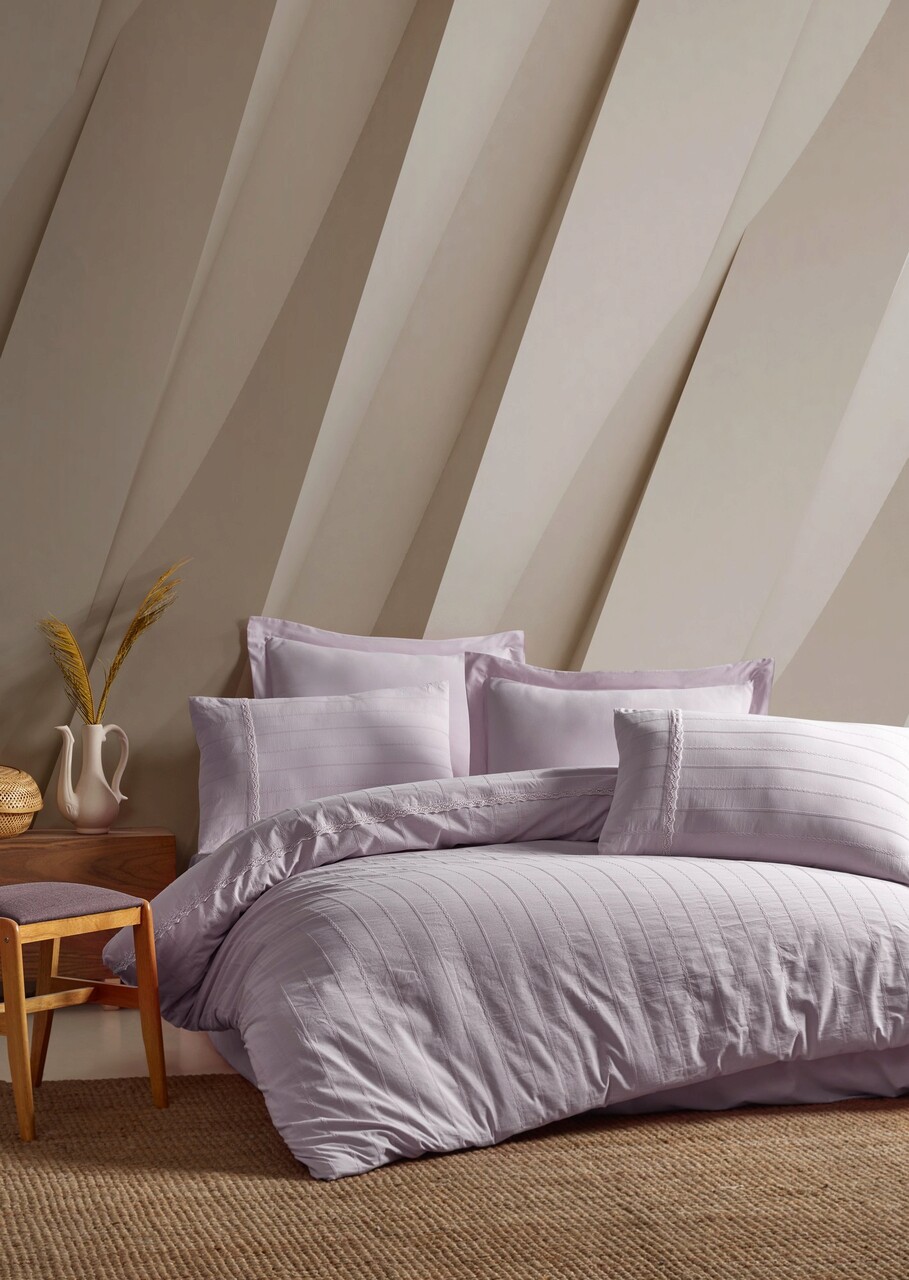 Lenjerie de pat dubla, L'essentiel Maison, Jasmin, Lila - imagine 4